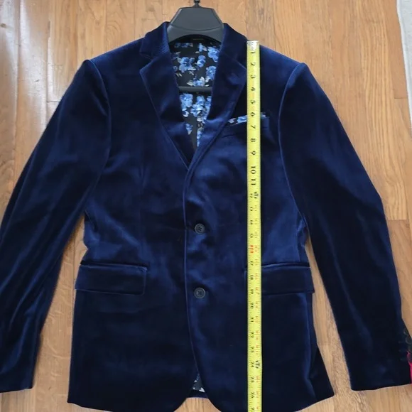JF J.FERRAR BRAND MENS NAVY BLUE SOFT RIBBED SPORT COAT SIZE 36 REGULAR SLIM FIT